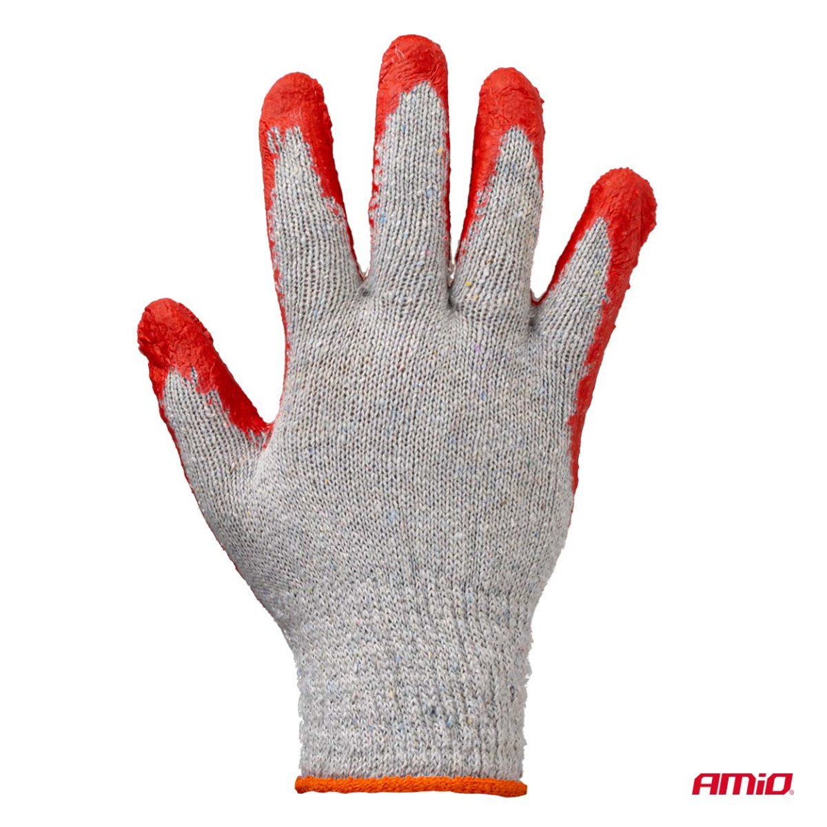 Arbeitshandschuhe aus Polyester-Baumwolle mit Latex, Größe 9, 10 Stück, AMIO-04630