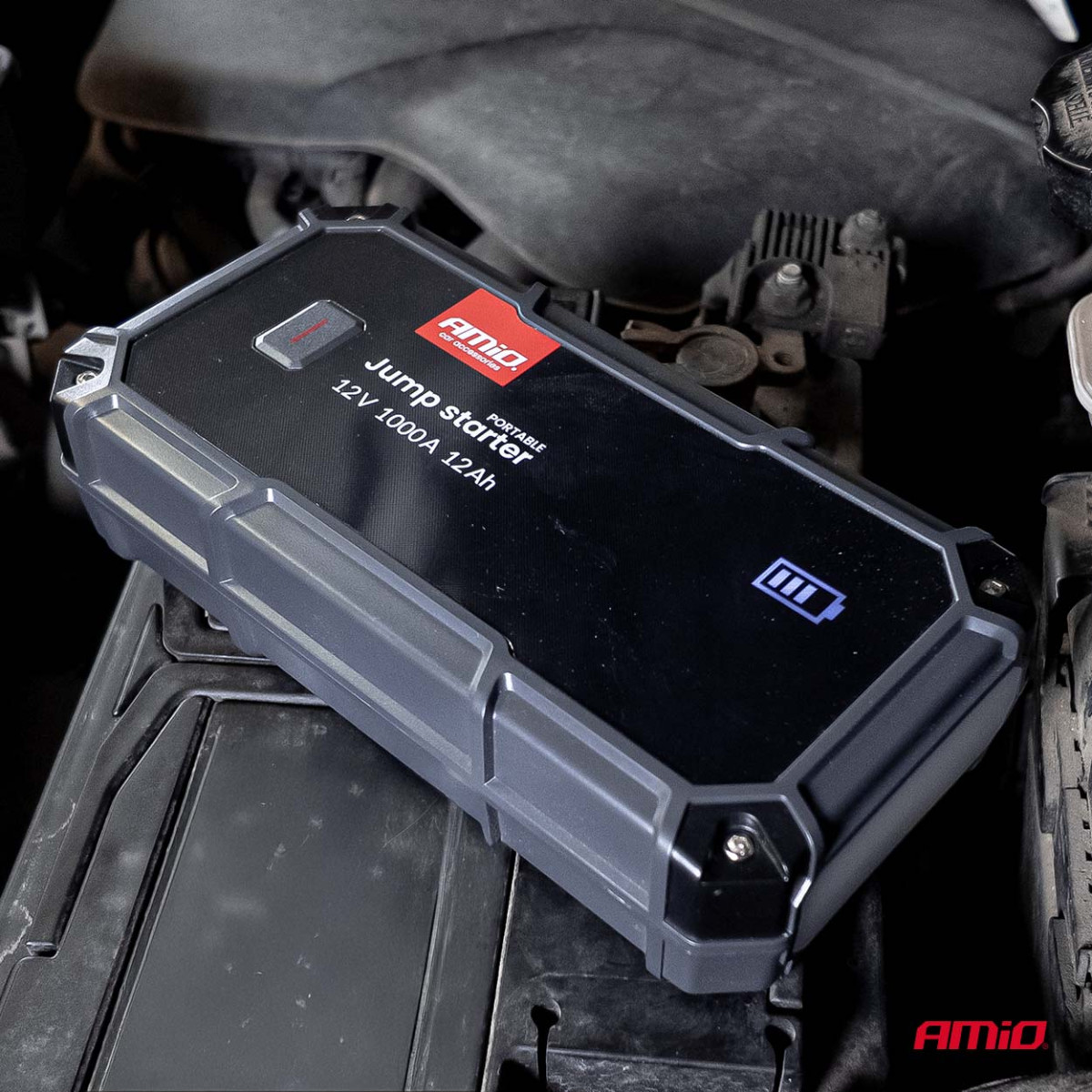 3-in-1 Auto-Starthilfe/LED/Powerbank 12V 12Ah 1000A PRO AMIO-04676