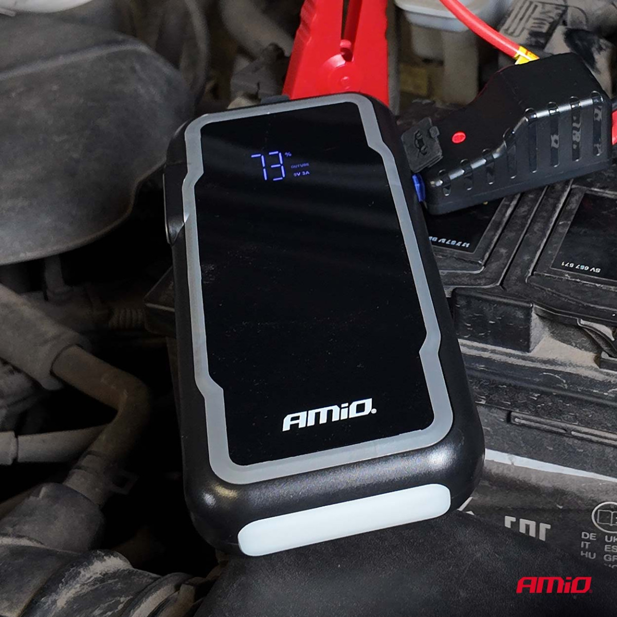 3-in-1 Auto-Starthilfe/LED/Powerbank 12V 12Ah 1600A AMIO-04678