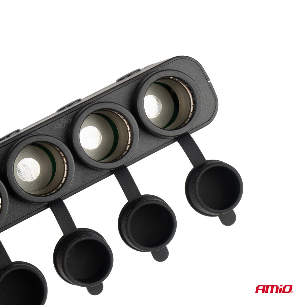 Kfz-Steckdosenleiste mit 4 Steckdosen, PD 30W und QC3.0 12/24V, max. 216W AMIO-04175