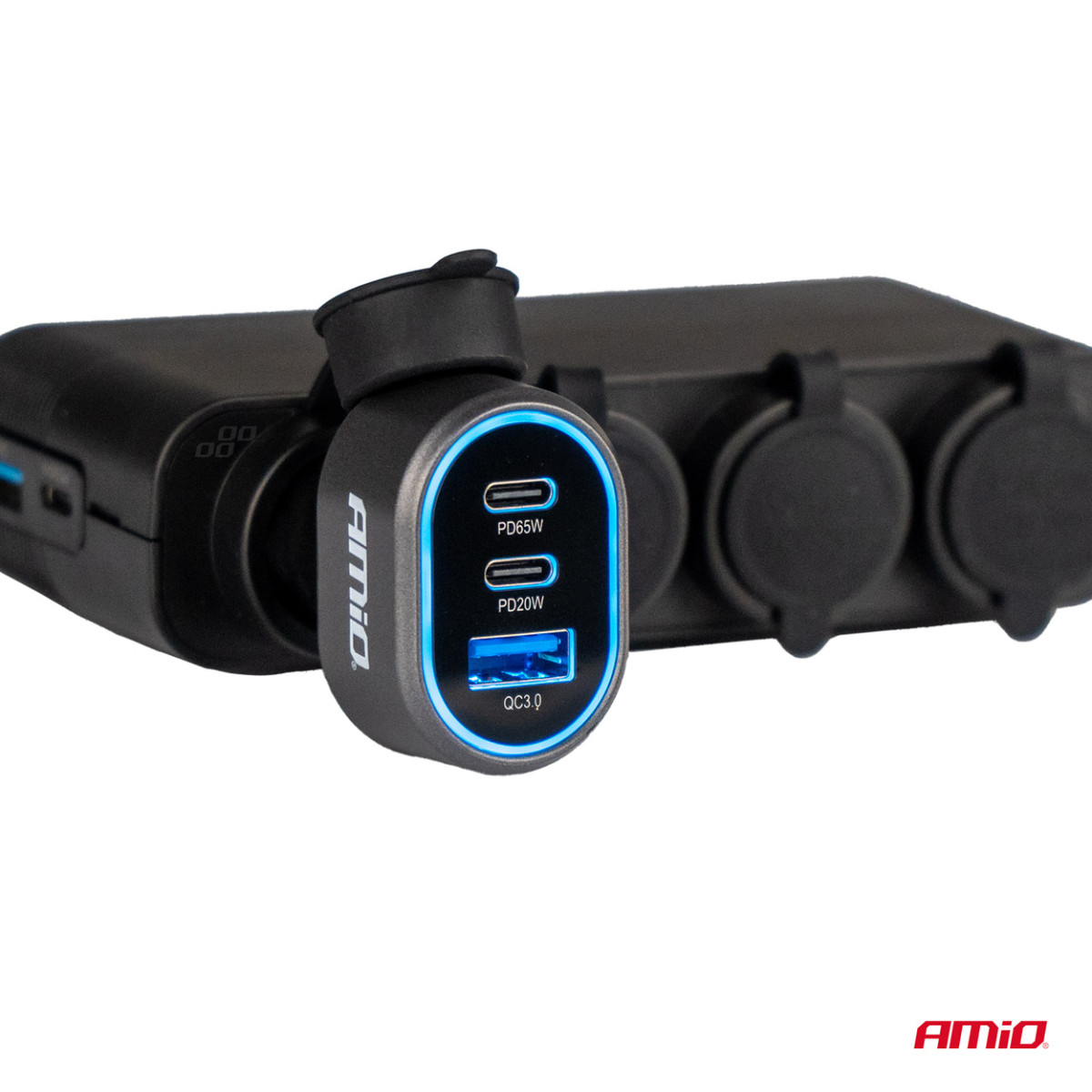 Schnell-Autoladegerät QC 3.0 PD 65W + PD 20W AMIO-04177