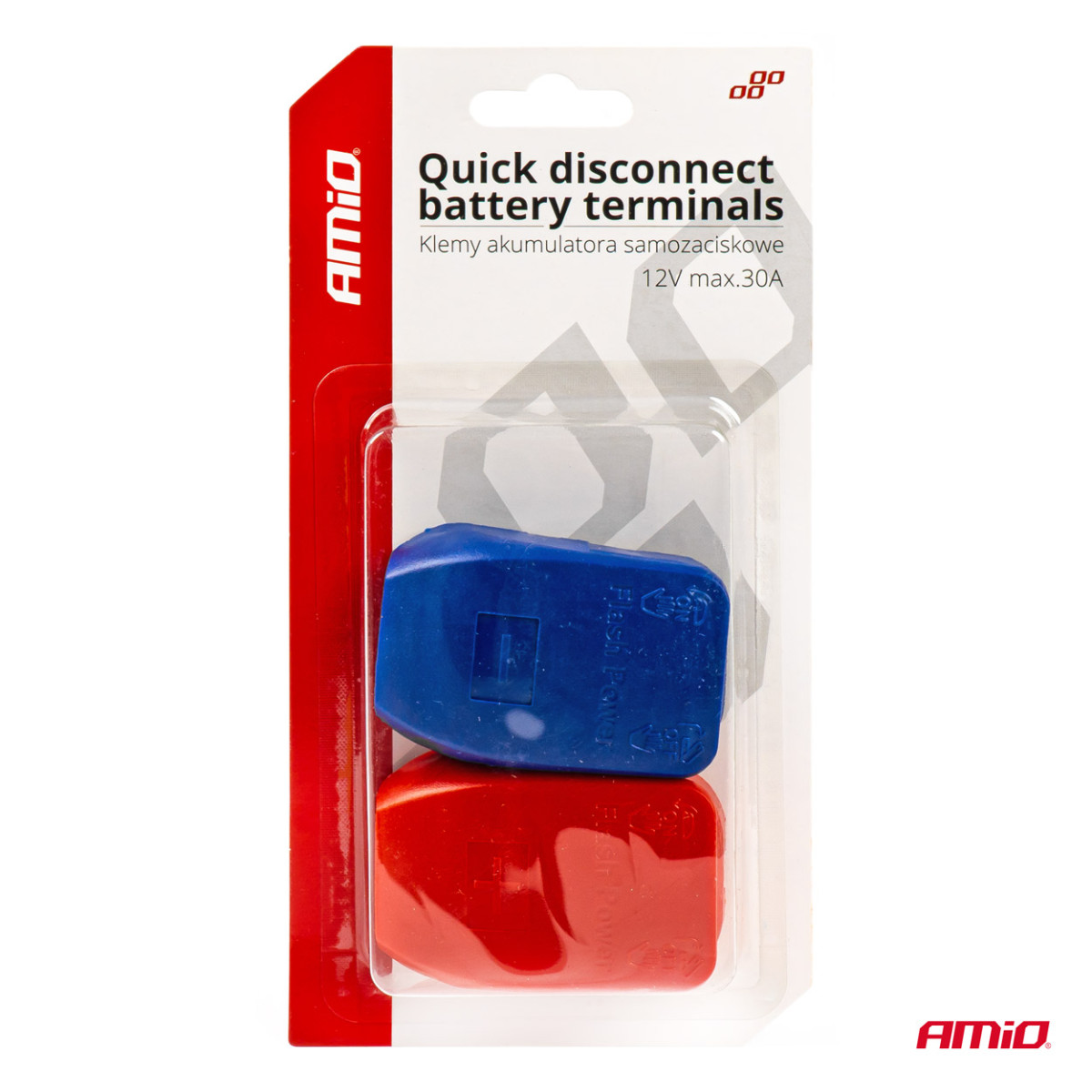 Schnellkupplungs-Batterieklemmen 12 V, max. 30 A AMIO-03020