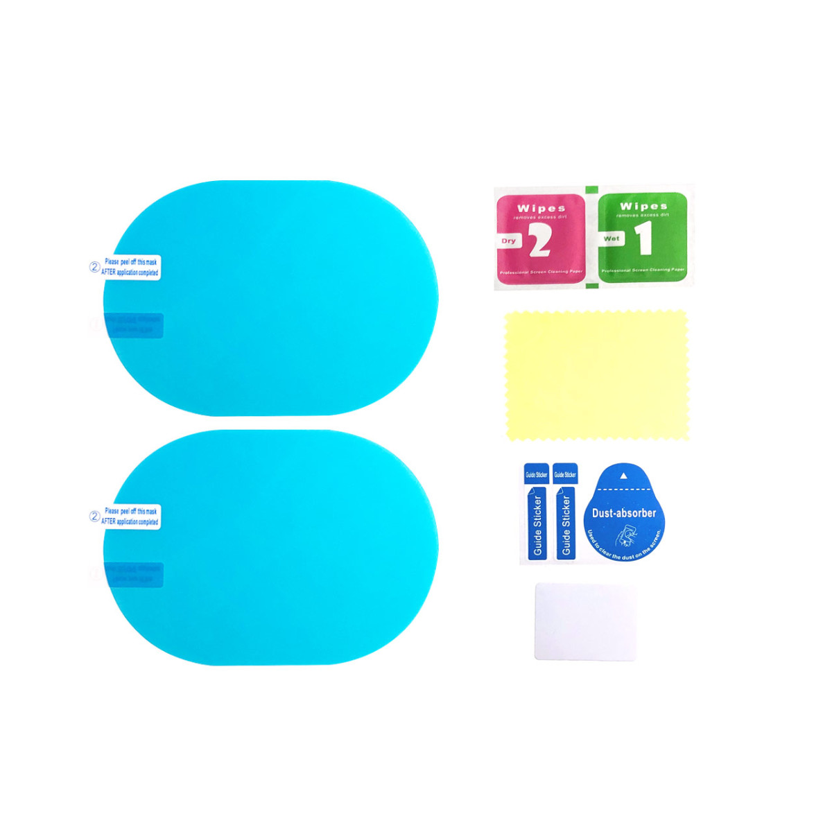 Antibeschlag- und Regenschutzfolie für Außenspiegel 135 × 95 mm (2 Stück) AMIO-02378