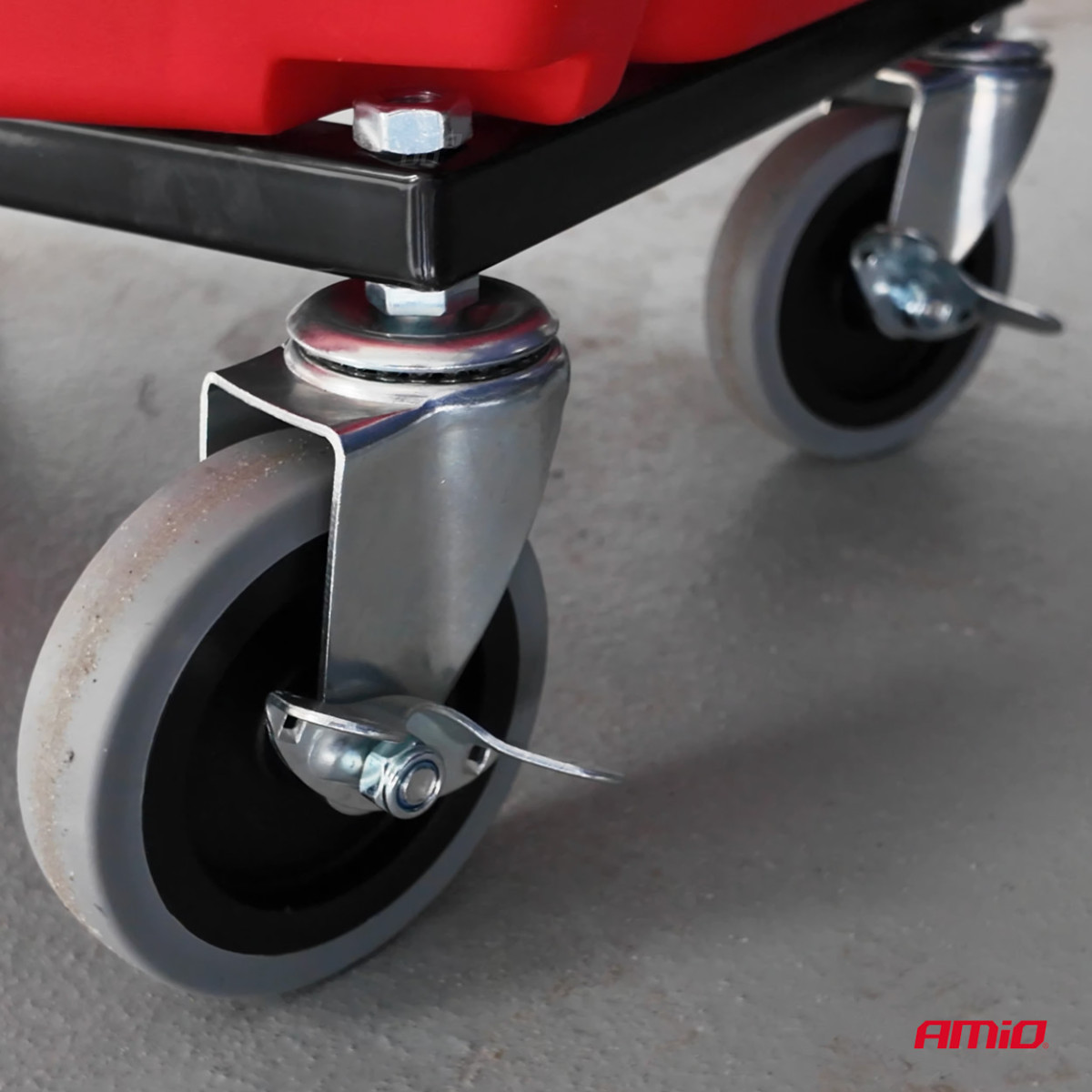 Werkstattstuhl auf Rollen mit Werkzeugaufbewahrungsbox, 135 kg, AMIO-04268