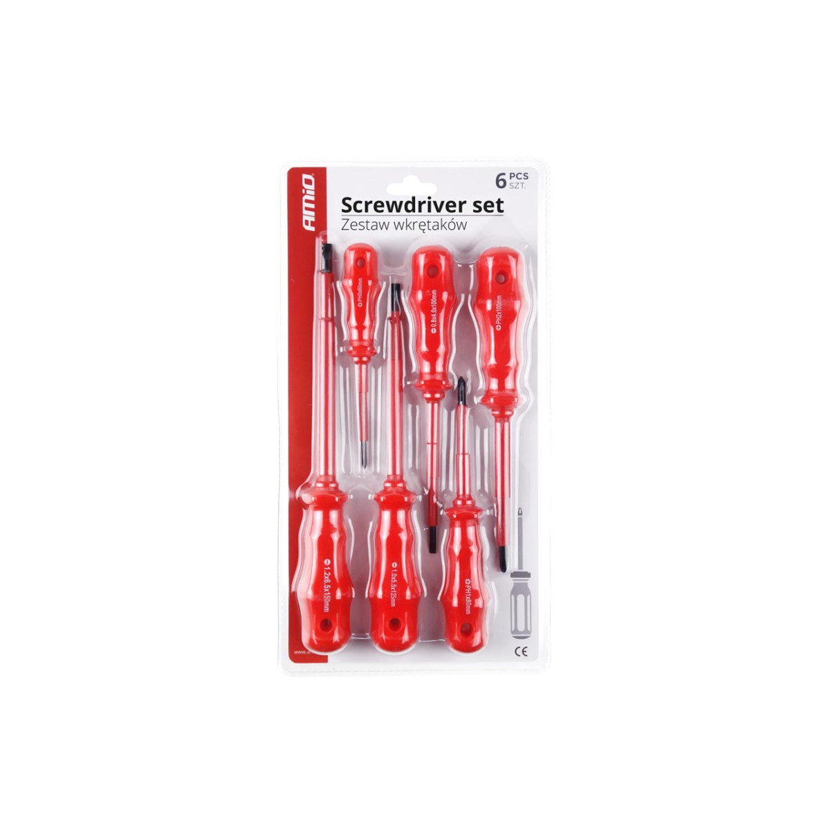 Schraubendrehersatz CR-V, 6-teilig, AMIO-02410