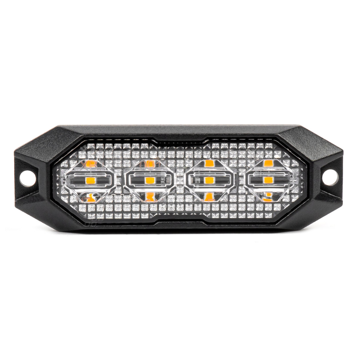 Flache LED-Warnblinkleuchte, orange, 4x3W, R65 R10, 12V/24V, IP6K9K AMIO-03929