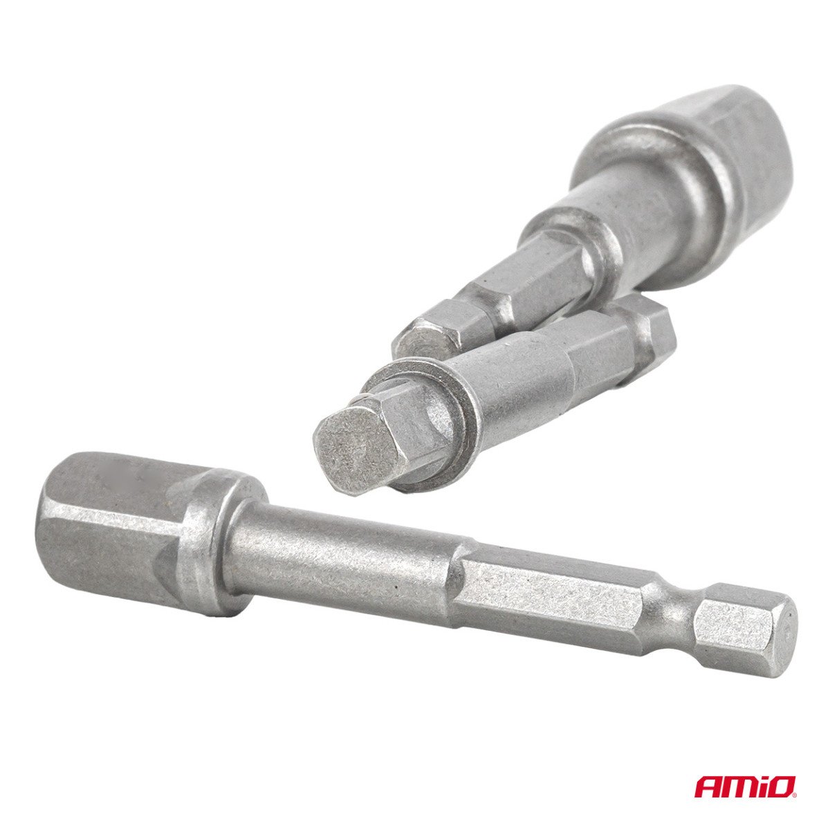 Steckschlüssel-Adapterset für Schraubendreher, 1/4" Sechskant, 1/4" / 3/8" / 1/2", 3-teilig, AMIO-04933