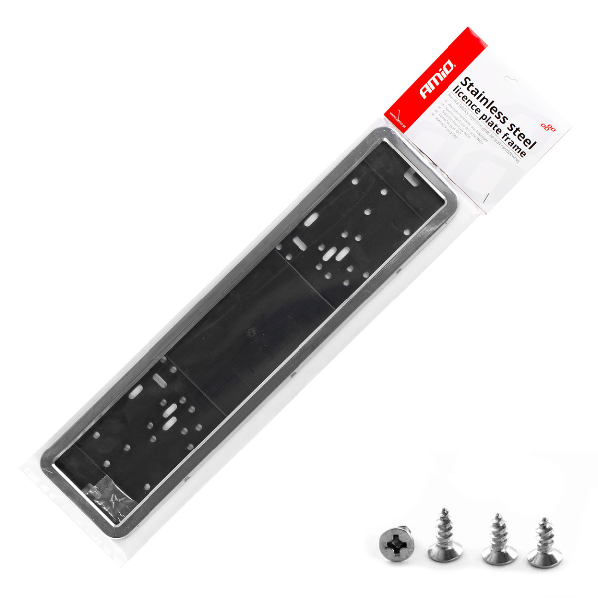 Kennzeichenhalter aus Edelstahl, AMIO-01300