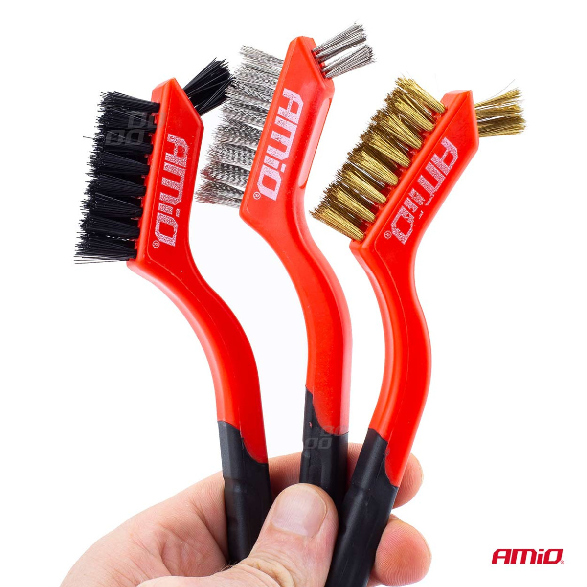 Stahl-/Drahtbürstenset, 3-teilig.