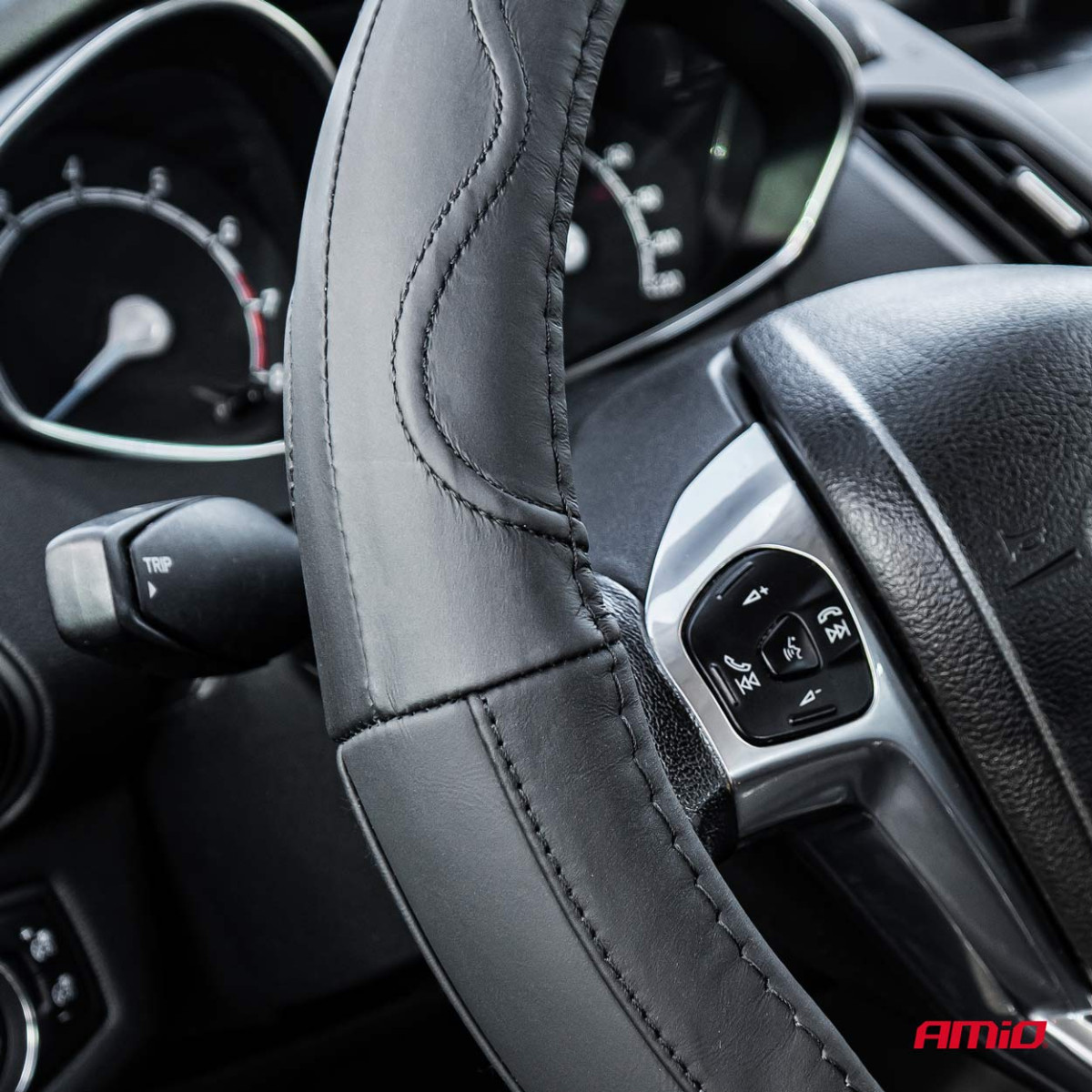 Lenkradbezug 37-39 cm, Echtleder, SWC-49-M