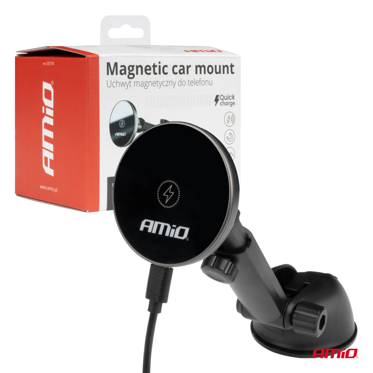 Handyhalterung mit Saugnapf und kabellosem 15W-Ladegerät My Mag AMIO-03776