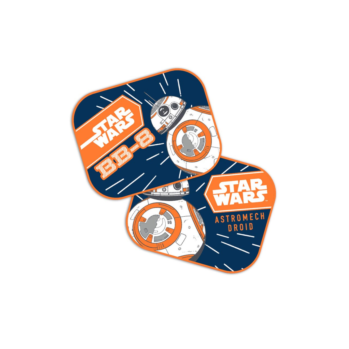 Seitliche Sonnenschutzblenden für Autos, 44 x 35 cm, 2 Stück, Star Wars BB-8