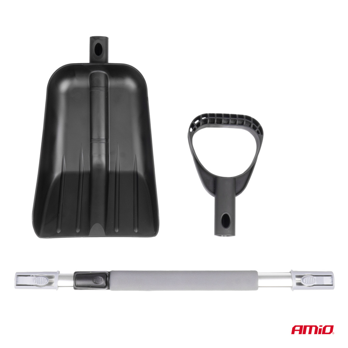 Teleskop-Schneeschaufel mit Aluminiumblatt 103–131 cm