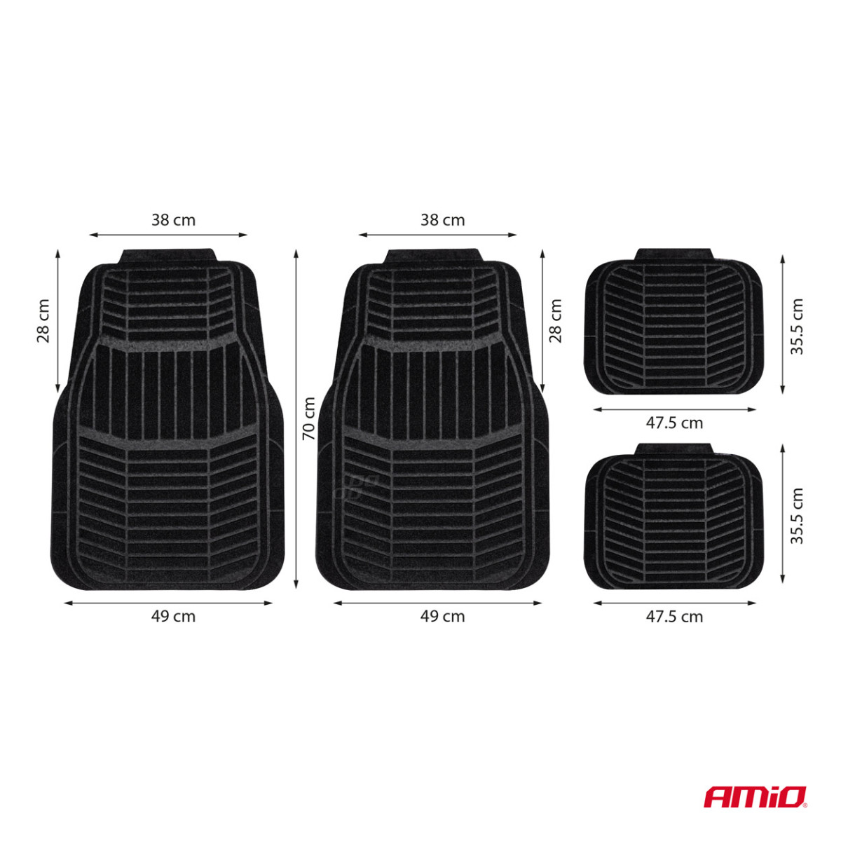 Universelle Textilmatte (Velours) TCM-01, 73x49 cm / 38,5x47 cm AMIO-04695