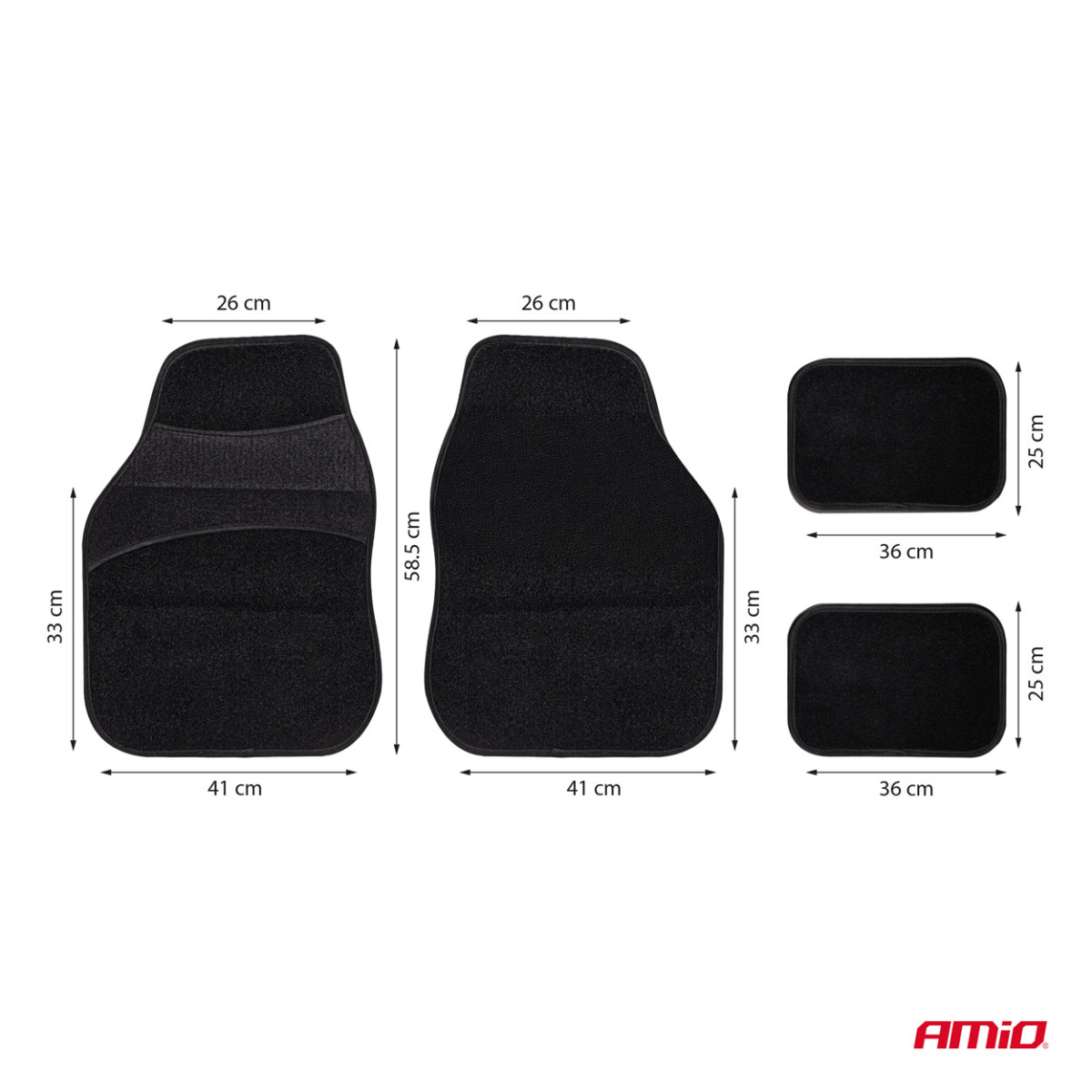 Universelle Textilmatten (Velours) TCM-02, 59x42 cm / 27x36 cm AMIO-04696