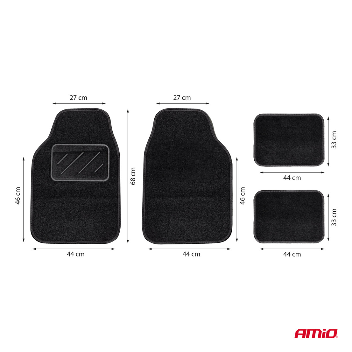 Universelle Textilmatten (Velours) TCM-05, 68x44 cm / 44x33 cm, AMIO-04699