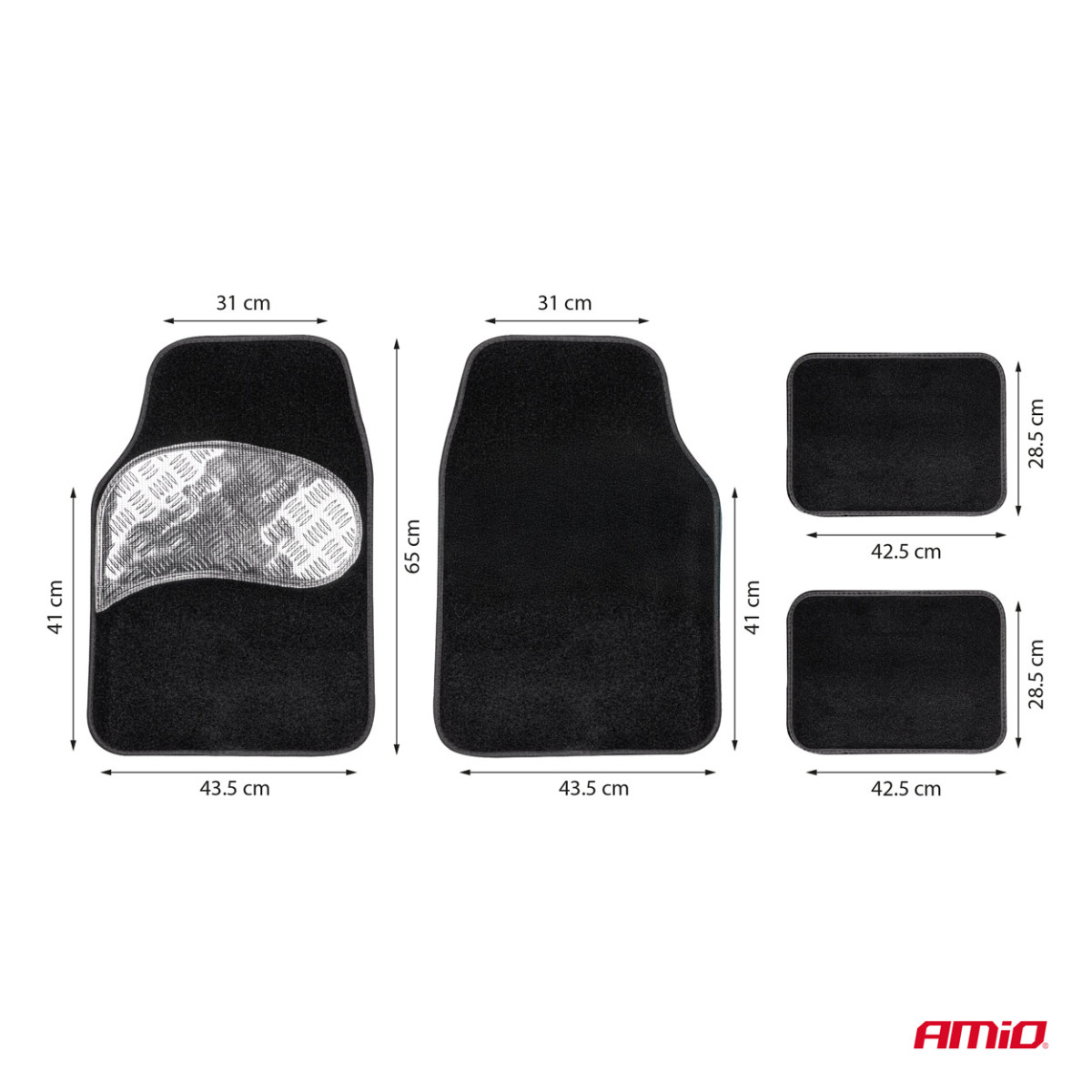 Universelle Textilmatten (Velours) TCM-06, 65×43 cm / 42×28 cm, AMIO-04700