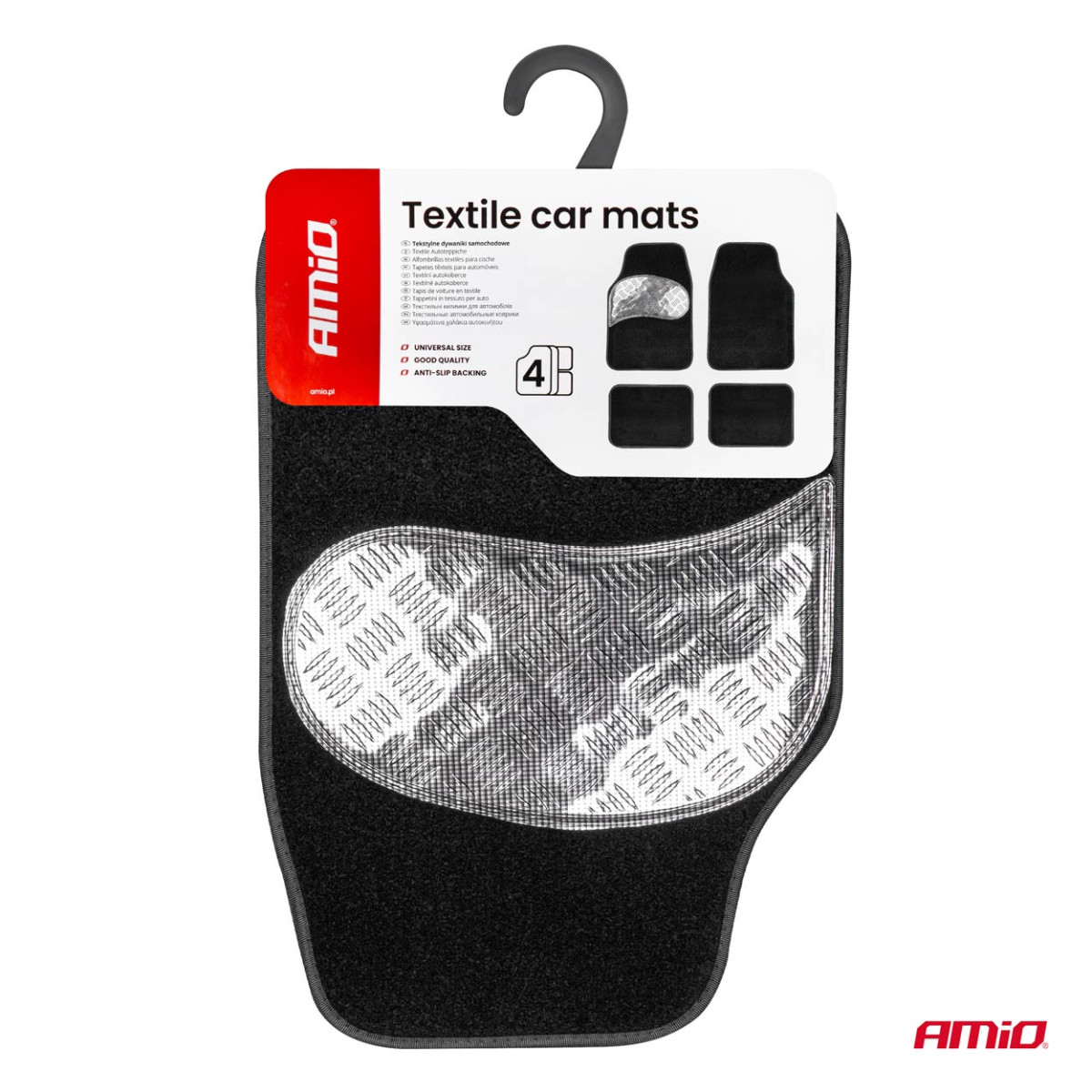 Universelle Textilmatten (Velours) TCM-06, 65×43 cm / 42×28 cm, AMIO-04700