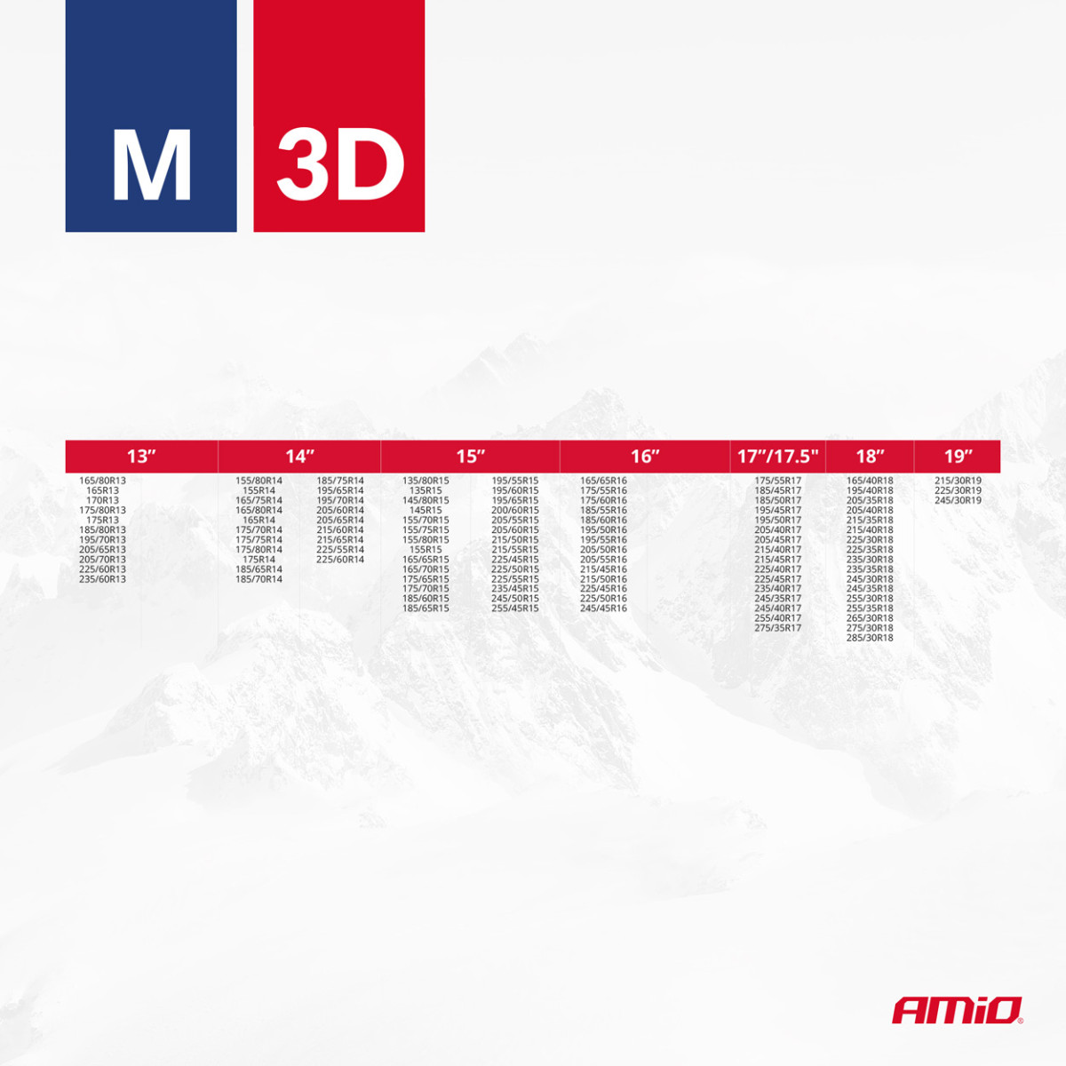 Textilschneeketten 3D, M, 2 Stück.