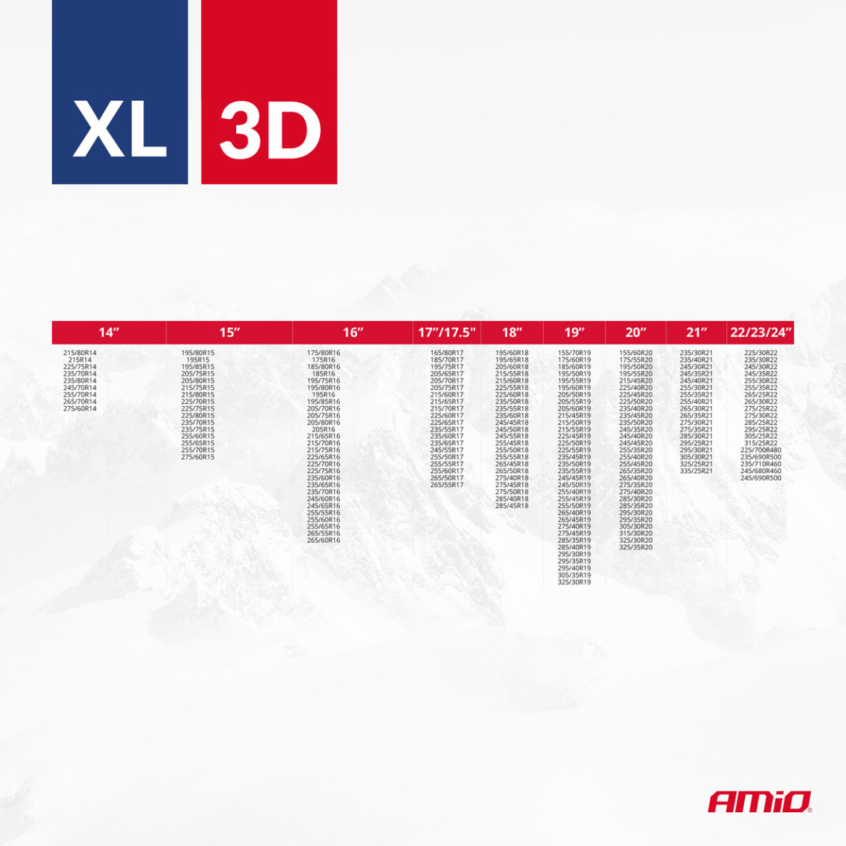 Textilschneeketten 3D, XL, 2 Stück.