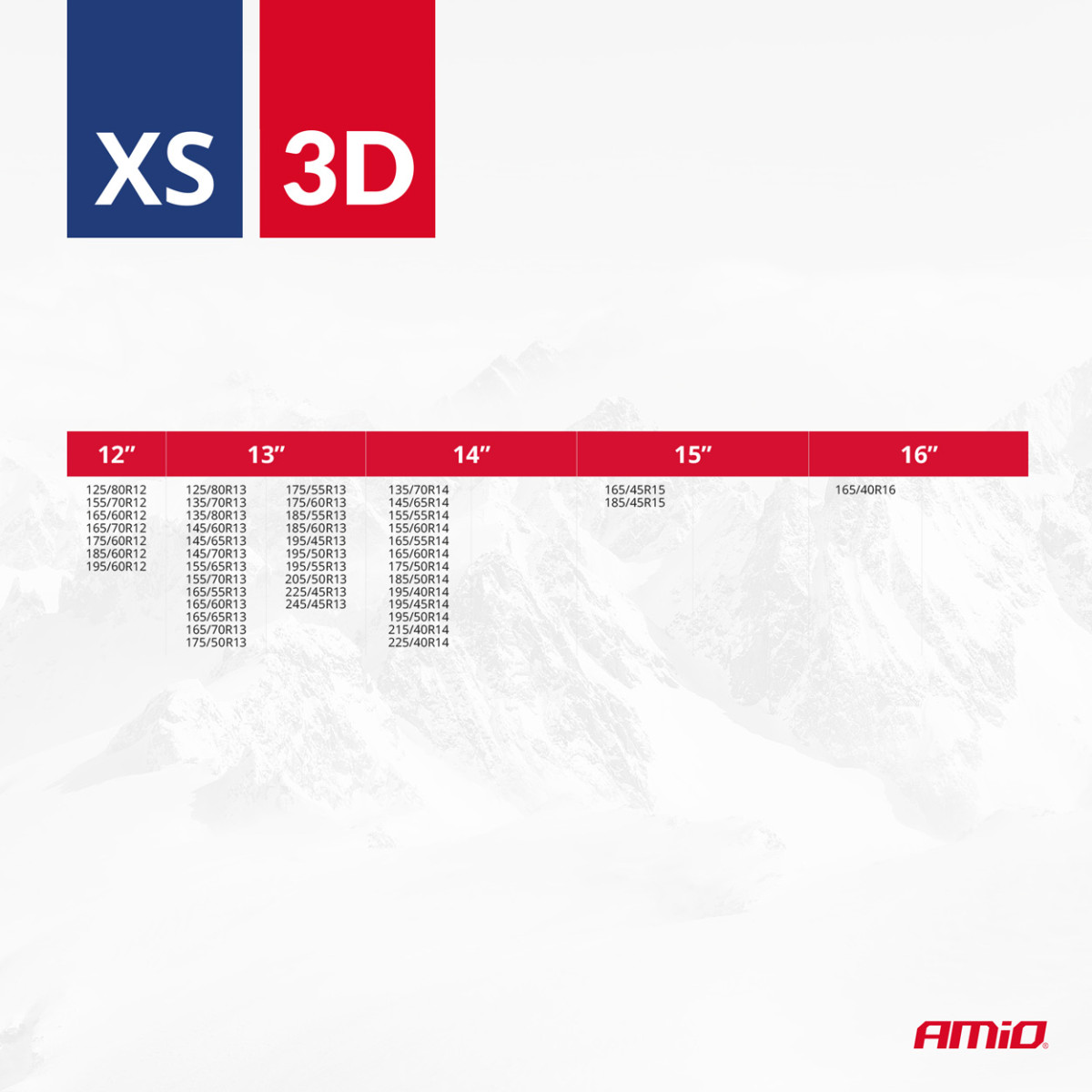 Textilschneeketten 3D, XS, 2 Stück.