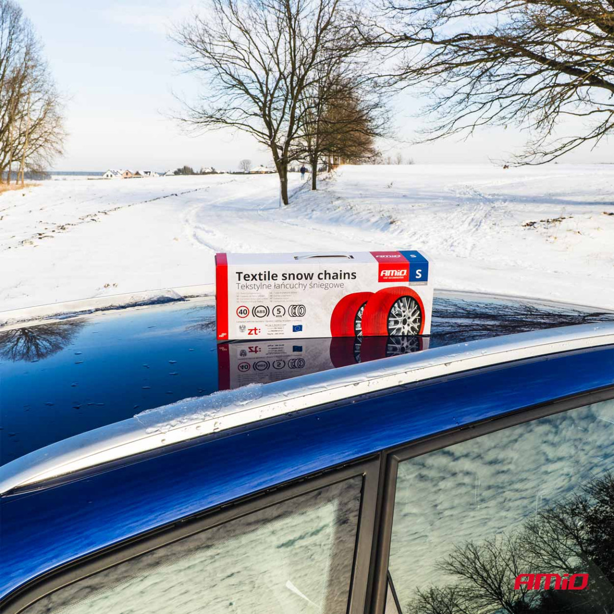 Textilschneeketten, Größe S, 2 Stück.