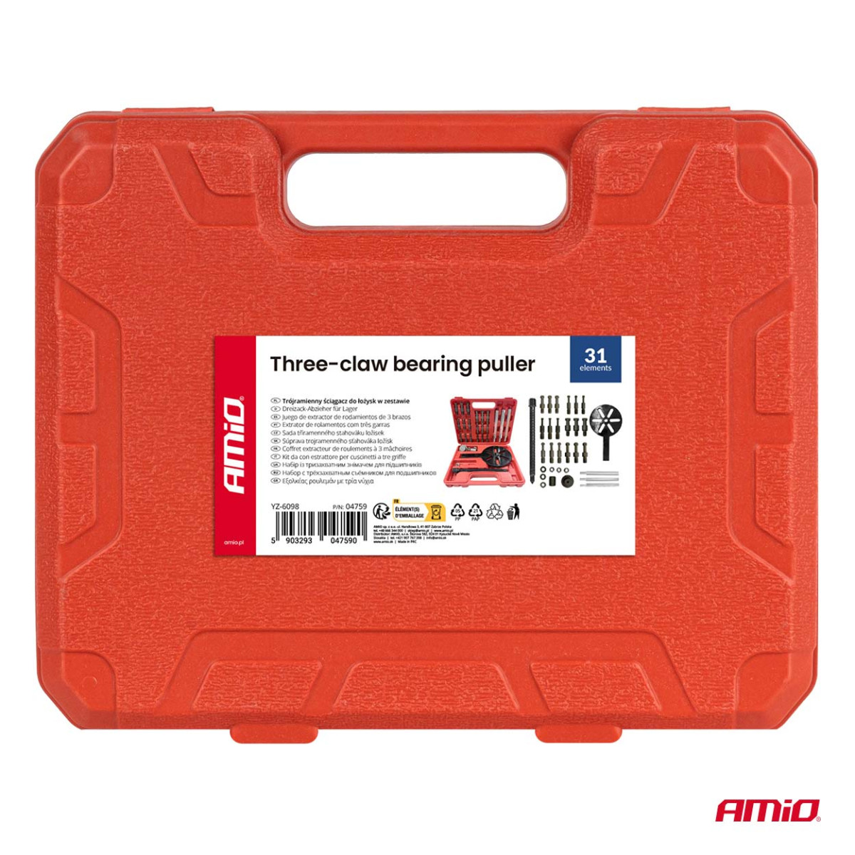 Dreihaken-Lagerabzieher, 31-teilig. AMIO-04759