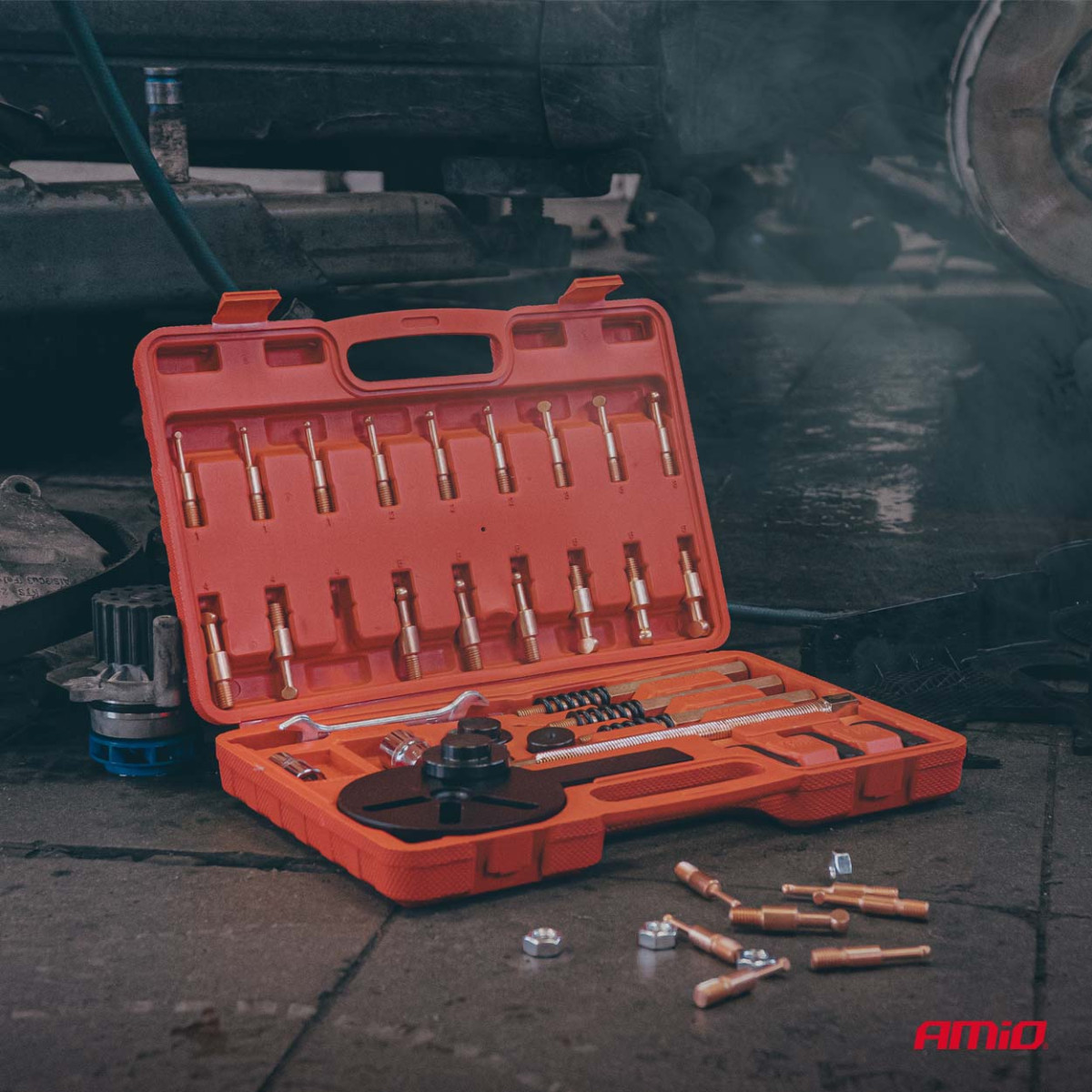 Dreihaken-Lagerabzieher-Set, 44-teilig. AMIO-04760