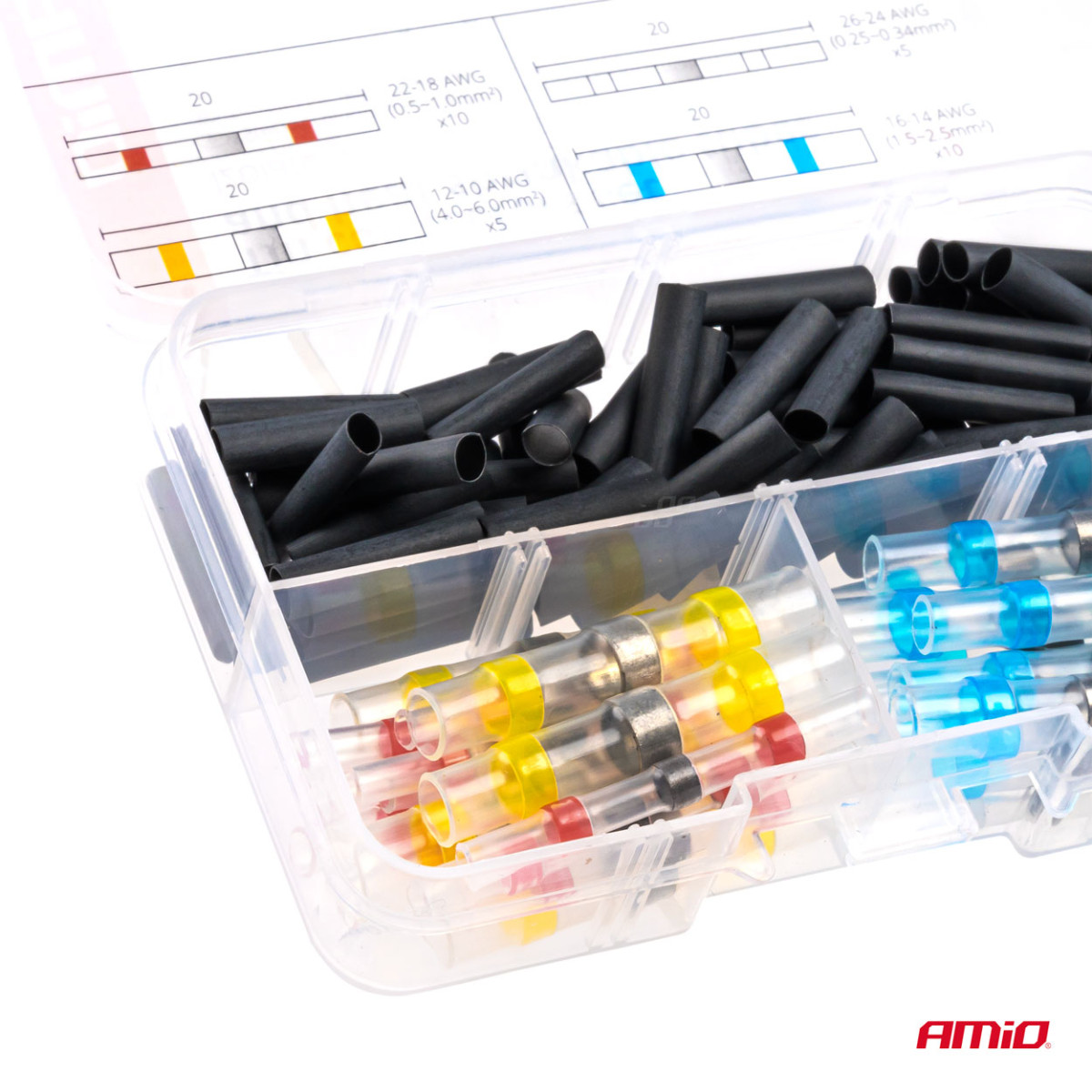 Lötverbindungen und Schrumpfschlauch-Set, 100 Stück, AMIO-03033