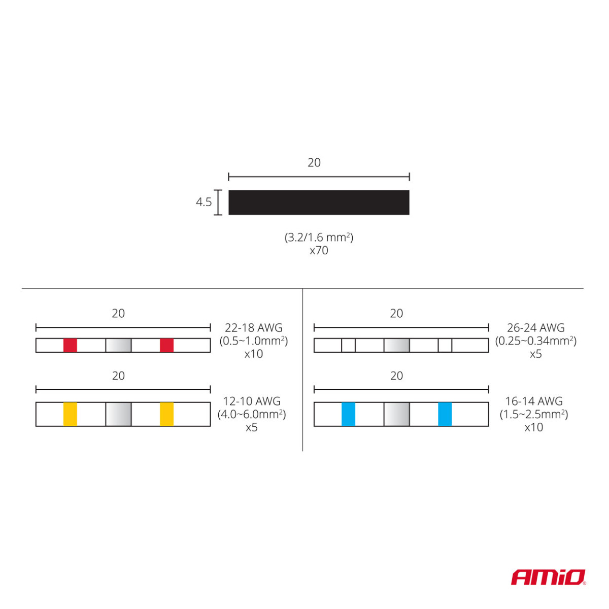 Lötverbindungen und Schrumpfschlauch-Set, 100 Stück, AMIO-03033