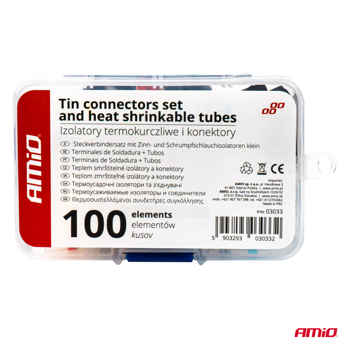 Lötverbindungen und Schrumpfschlauch-Set, 100 Stück, AMIO-03033