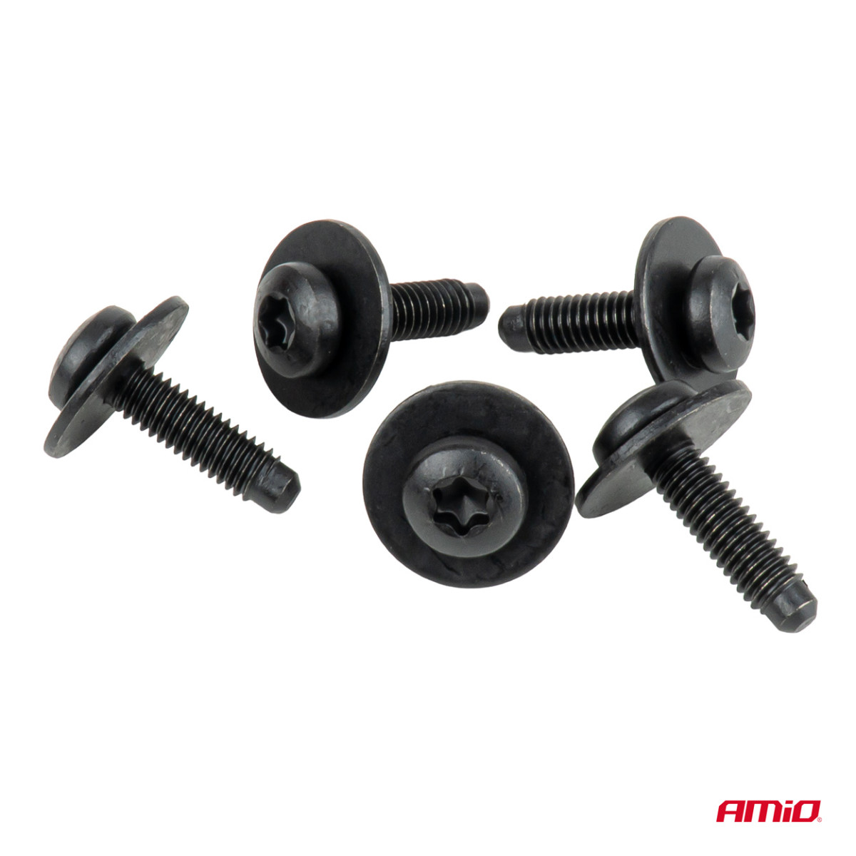 Torx-Schrauben- und Unterlegscheiben-Set Ø 6 mm, 23 mm, 5 Sätze, AMIO-05042