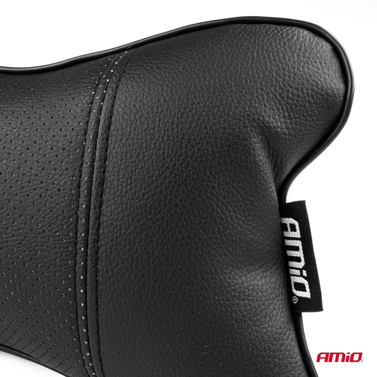 Kopfstützenkissen für Autositze, 17 x 24 cm, Kunstleder, schwarz, CSH-07 AMIO-03130