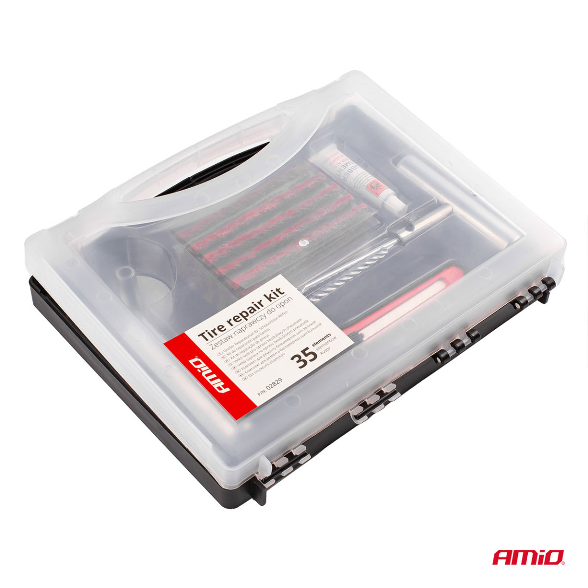Großes schlauchloses Reifenreparaturset, 36-teilig. AMIO-02829