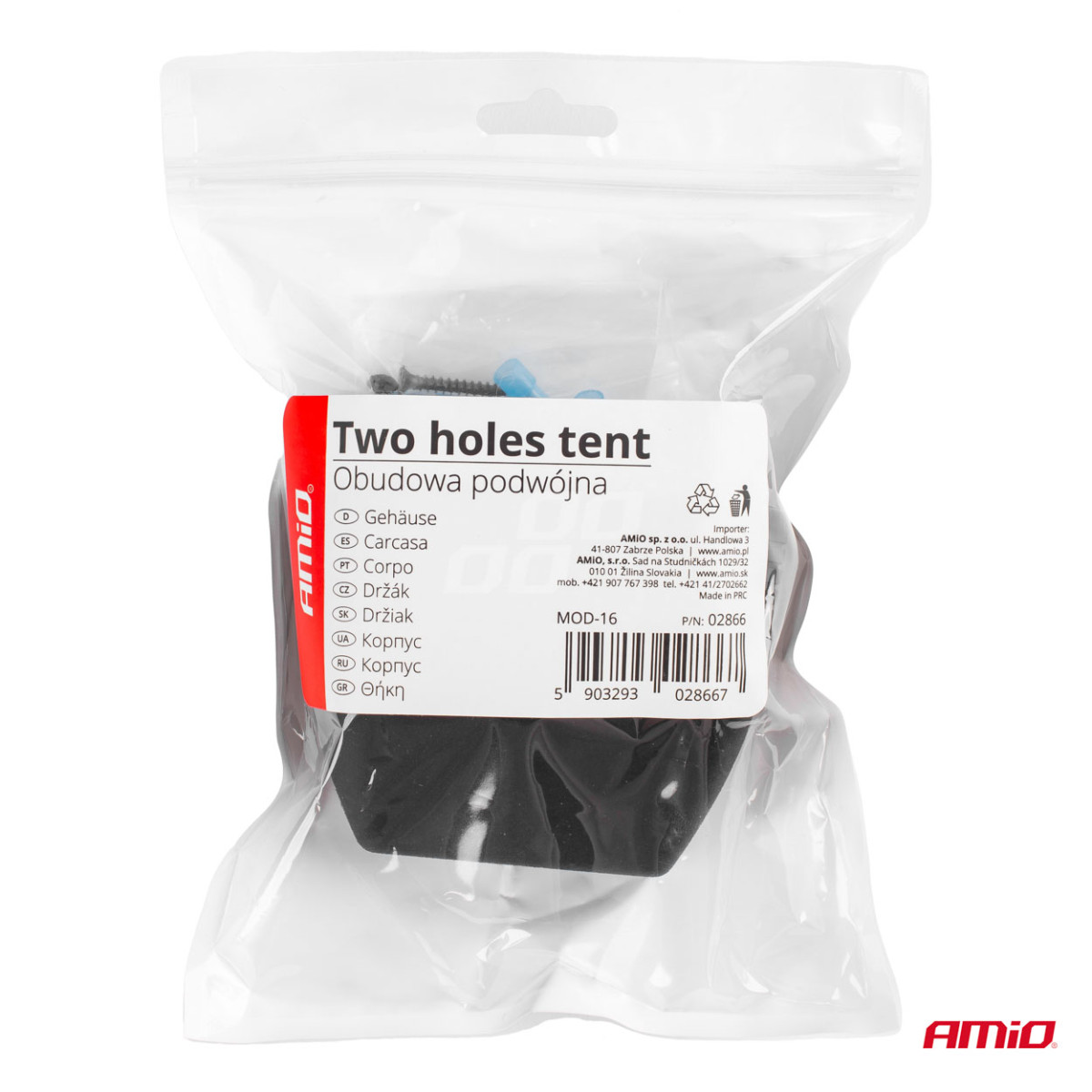 Externes USB-Panel-Gehäuse mit zwei Steckplätzen MOD-16 AMiO-02866