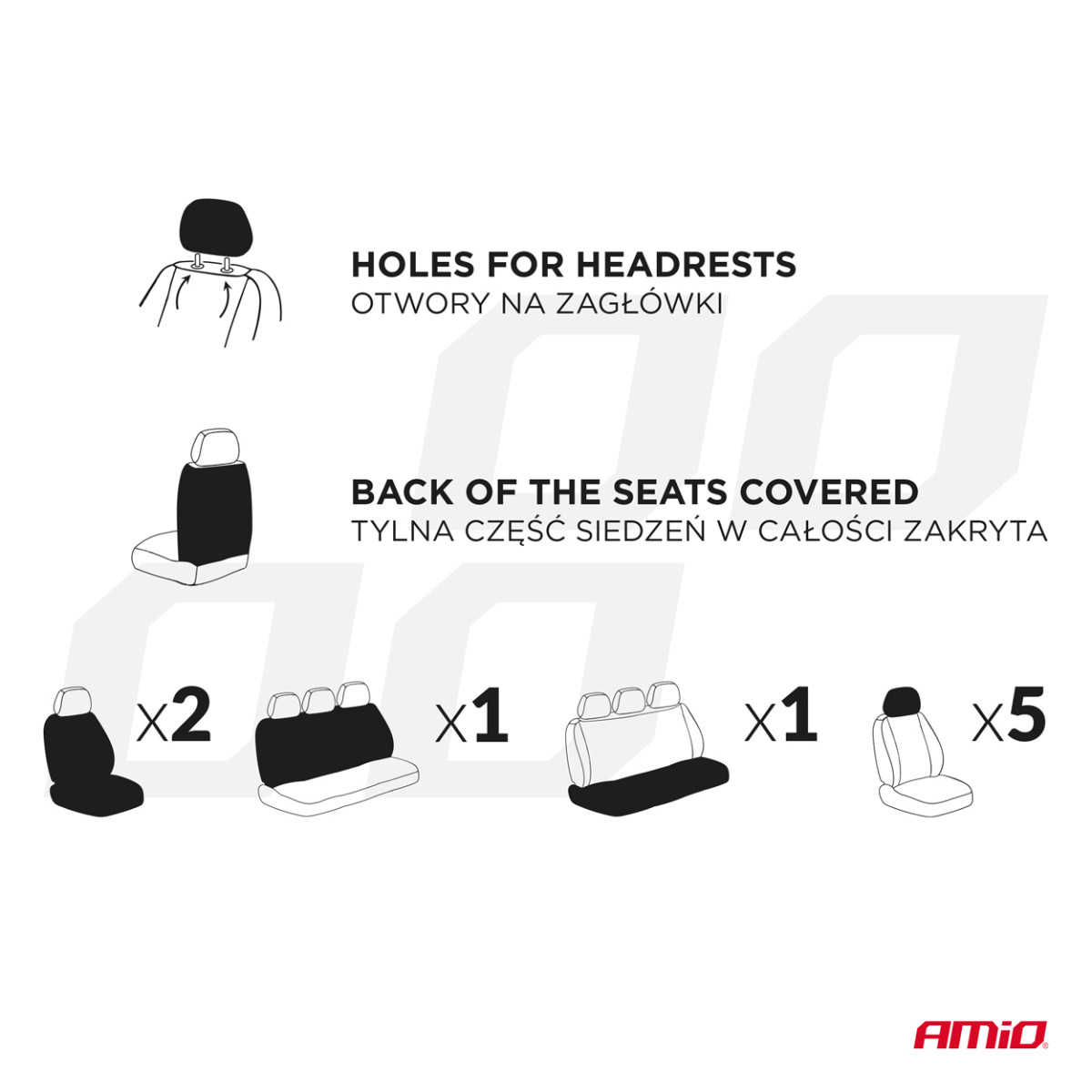 Universelle Sitzbezüge SC-02 – schwarz/grau
