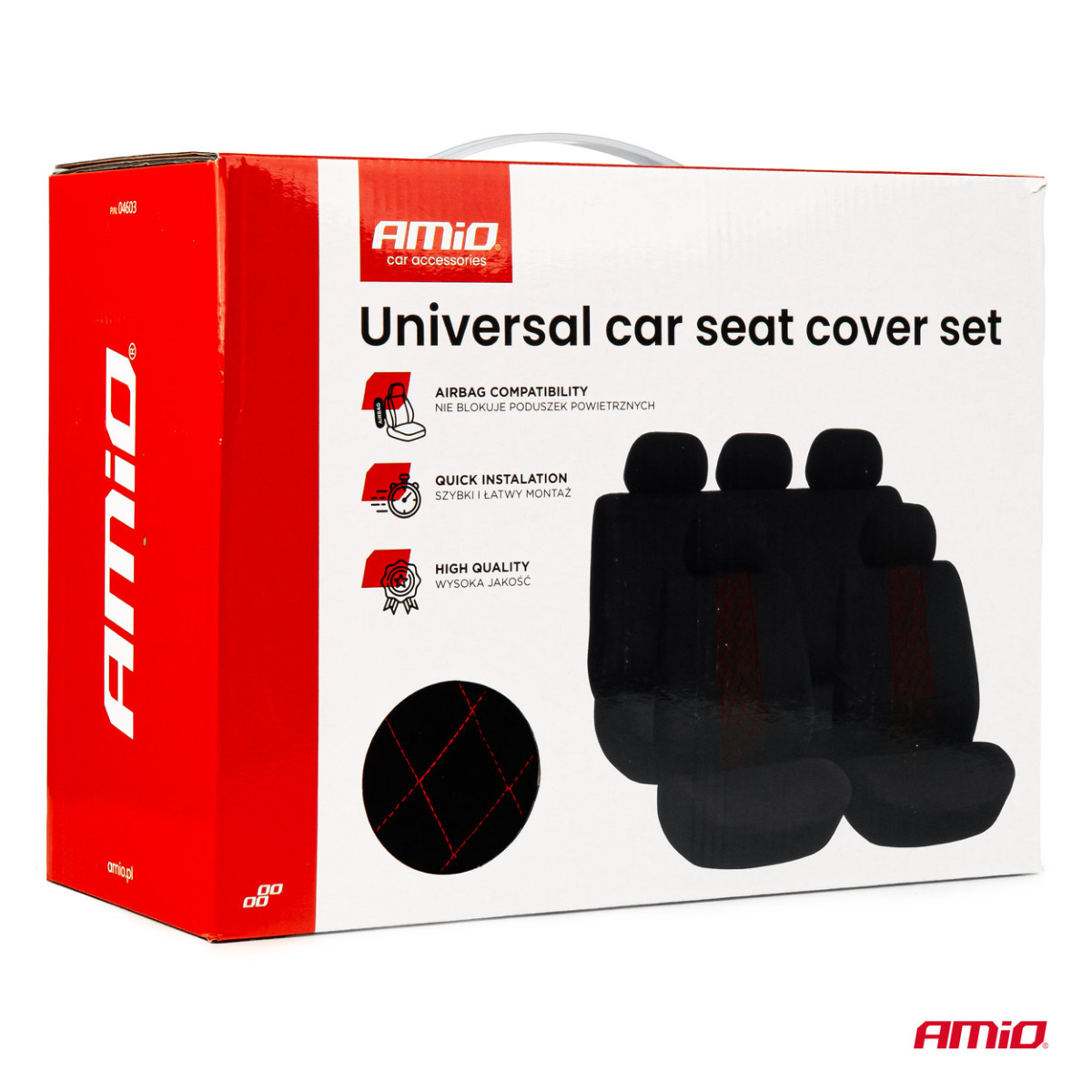 Universelle Sitzbezüge SC-03 - schwarz/rot