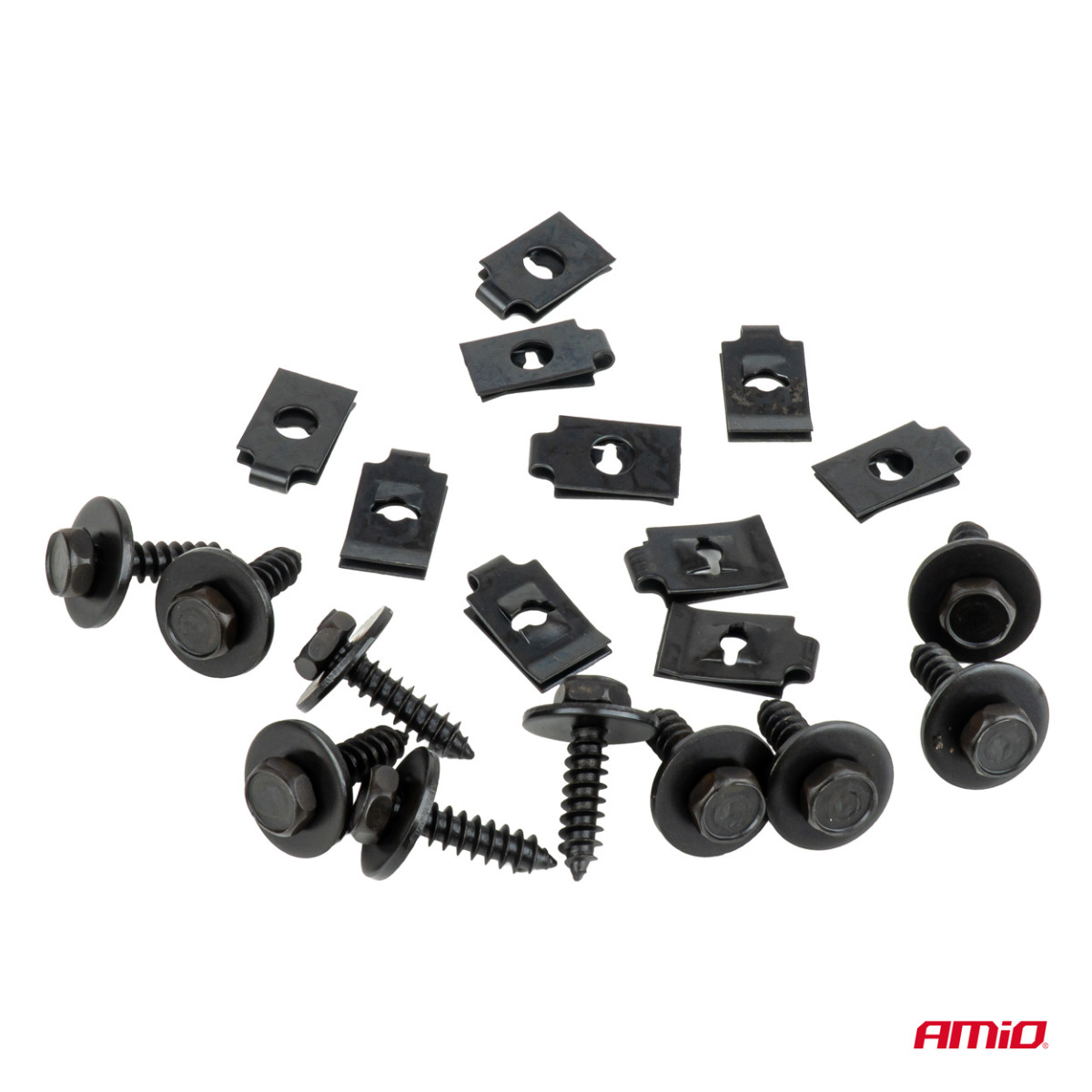 Universal-Set Schrauben und Befestigungsclips 18 mm, Ø 5 mm, 10 Sätze, AMIO-05028