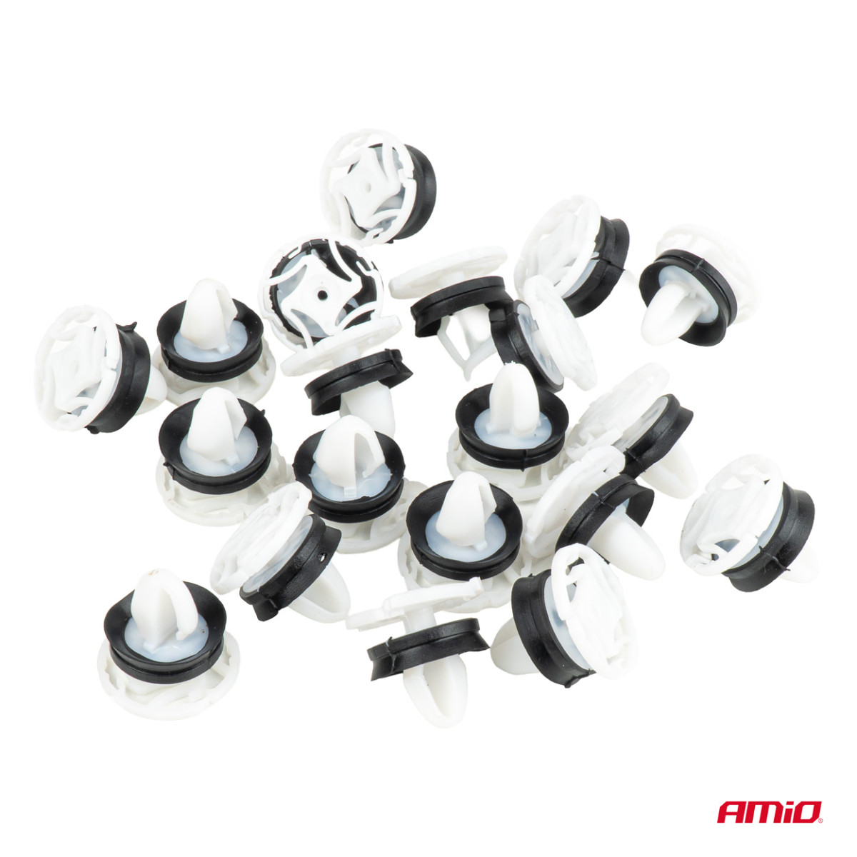 Polsterclips-Set mit Gummidichtung 20 mm, Ø 9 mm, 20 Stück, AMIO-05029