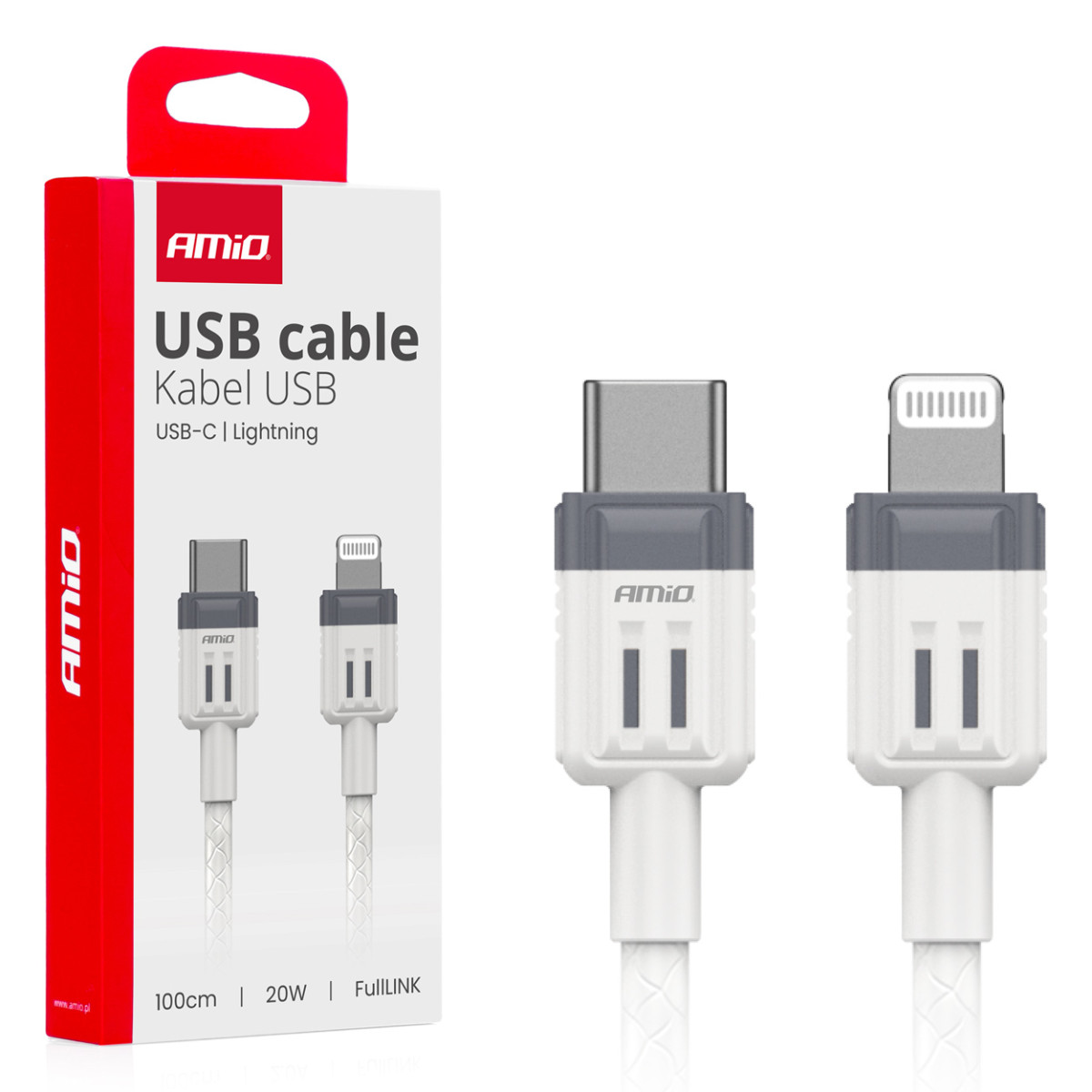USB-C-auf-Lightning-iPhone-Kabel 20 W 100 cm FullLINK AMIO-03910