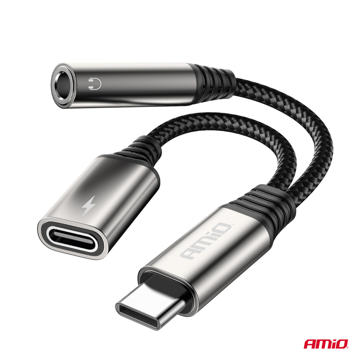USB-C auf USB-C + 3,5-mm-Miniklinkenstecker (weiblich) Adapter 10 cm AMIO-04295