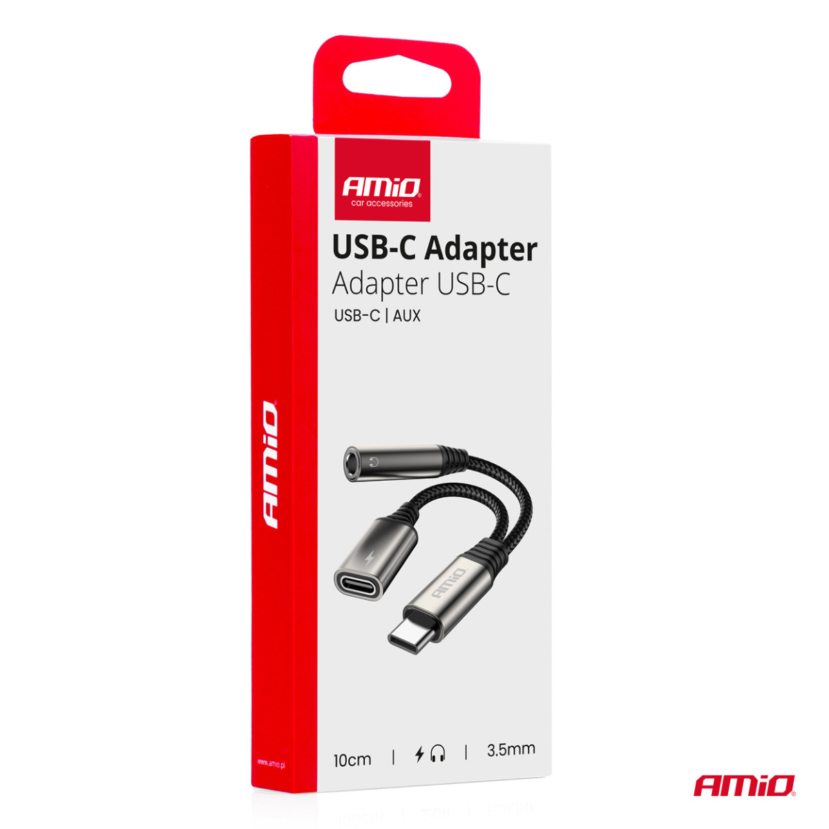 USB-C auf USB-C + 3,5-mm-Miniklinkenstecker (weiblich) Adapter 10 cm AMIO-04295