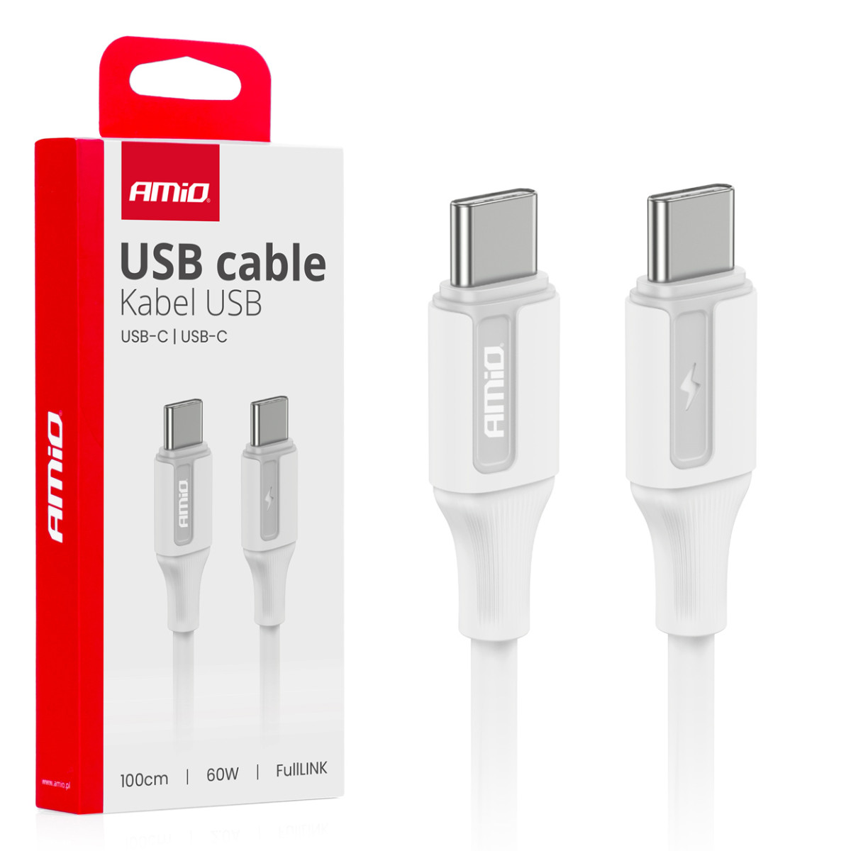 USB-C-zu-USB-C-Kabel 60 W 100 cm FullLINK AMIO-03920
