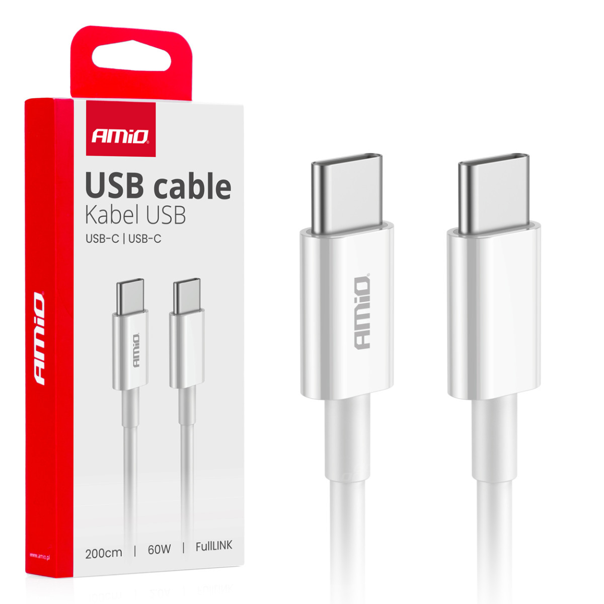 USB-C - USB-C-Kabel 60W 200cm FullLINK AMIO-03897