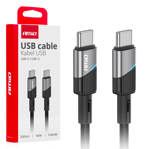 USB-C-zu-USB-C-Kabel 60 W 200 cm FullLINK AMIO-03927