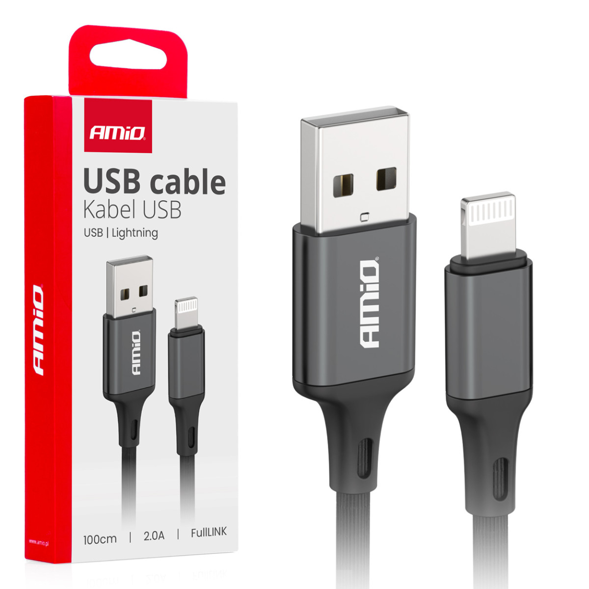 USB-Lightning-Kabel 2A 100cm FullLINK AMIO-03901