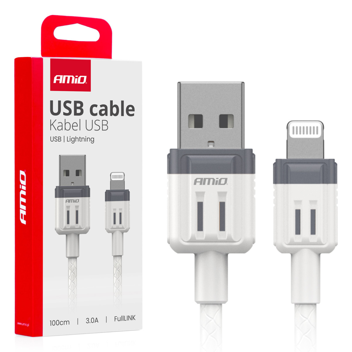 USB-A-auf-Lightning-Kabel iPhone 3A 100 cm FullLINK AMIO-03907