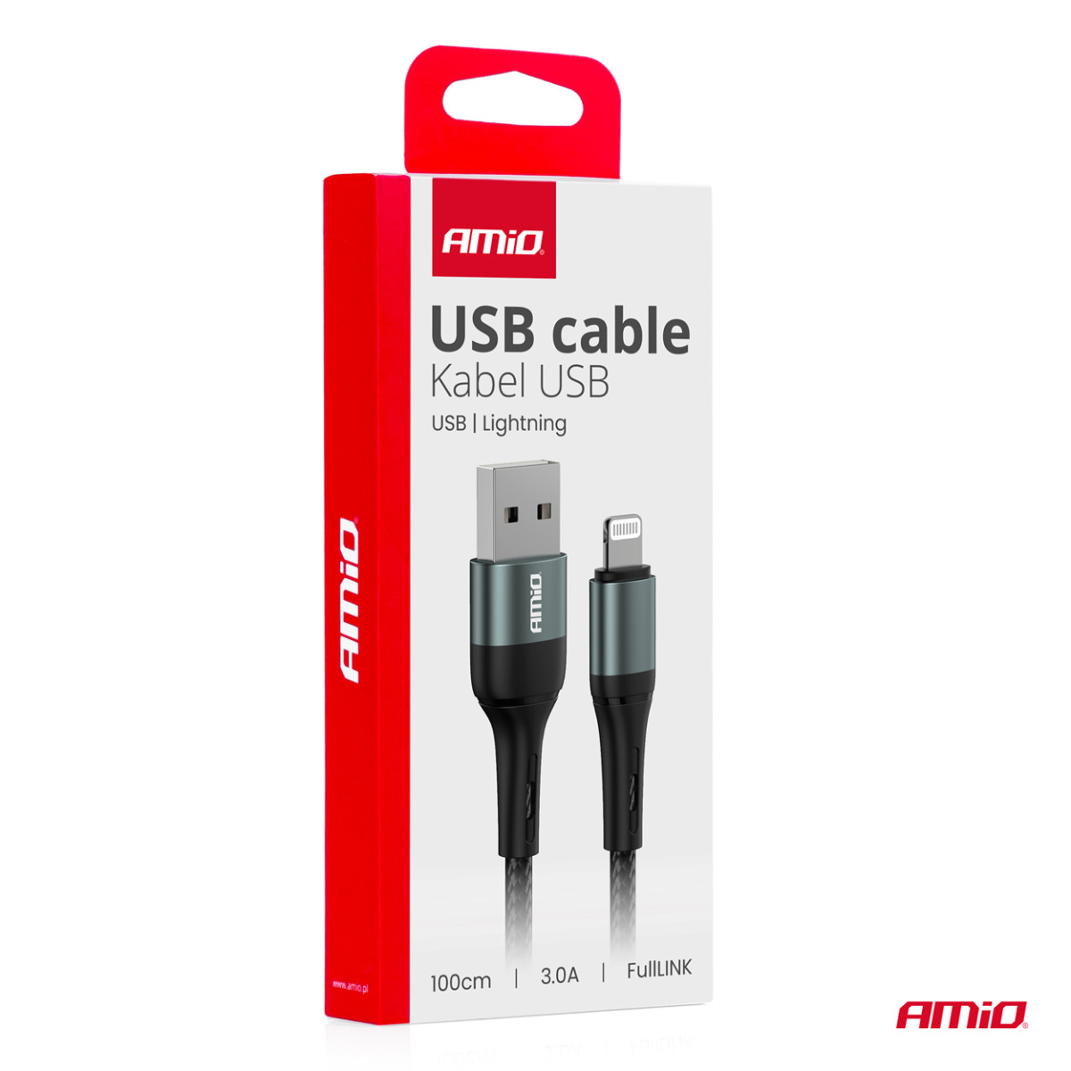 USB-A auf Lightning iPhone-Kabel 3A 100 cm FullLINK AMIO-03913