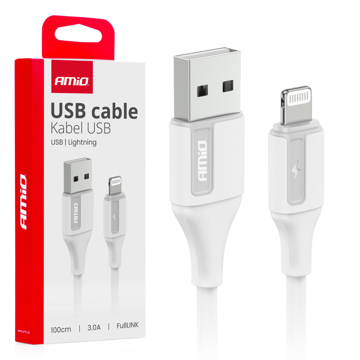 USB-A-auf-Lightning-Kabel iPhone 3A 100 cm FullLINK AMIO-03919