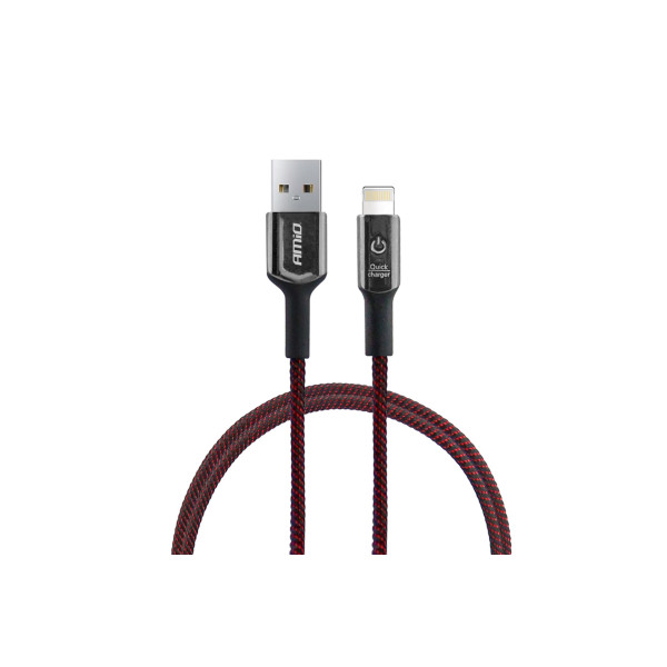 USB-Lightning-Kabel für iPhone mit LED-Anzeige, 100 cm, UC-10 AMIO-02527
